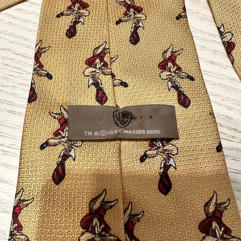 Looney Tunes Neck Tie Marvin Martian Tasmanian Vintage Silk Lot of 2